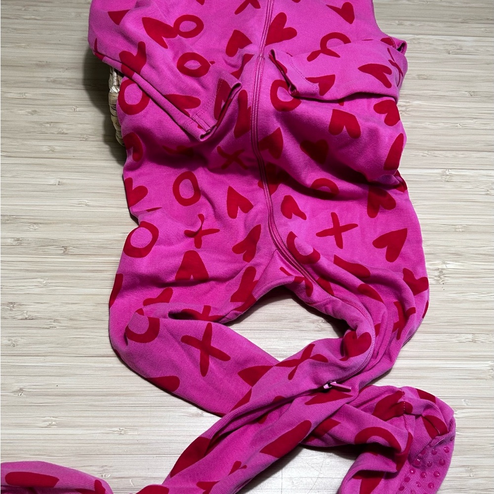Primary Footie Pajamas-Valentines XOXO
